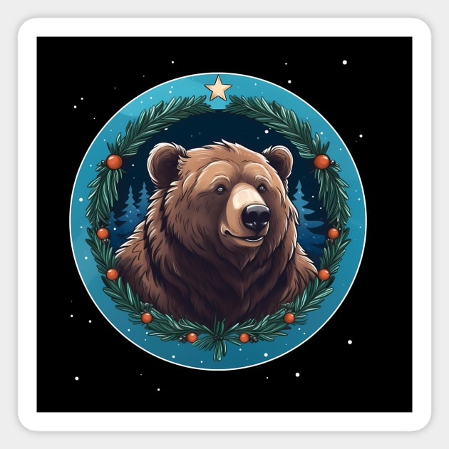 Grizzly Bear in Ornmament , Love Bears Sticker by logiamerch